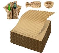 JJYHEHOT Paper Bubble Wrap Eco Cushioning Wrap, 48 Sheets Alternative to Plastic Bubble Wrap for Storing Delicate Items Moving House Shipping Packing Breakables Gift 30cm X 30cm (Brown)