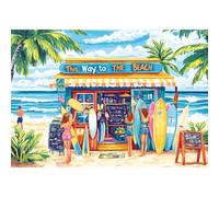 JJYHULK 2000 Piece Puzzle for Adults, Puzzles for Adults 2000 Pieces, Beach Palm Trees Surfboards Jigsaw Puzzles, Family Fun Puzzle Perfect for Game Nights, 39" X 28"