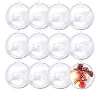 JK-GMTE 20Pcs 100mm Large Clear Baubles for Crafts Assorted Sizes Bulk Ornaments 4'' for Holiday, Wedding, Birthday, Christmas Wreath DIY Party Home Decor