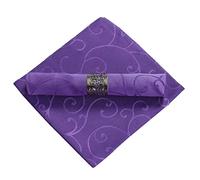 JK Home 10 pack 48x48cm Cloth Napkins, Washable Soft Comfortable Reusable Polyester Jacquard Square Dinner Napkins for Cocktail Party Daily Family Use Violet