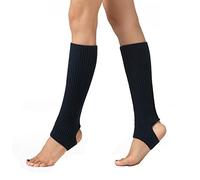JK Home 43cm Long Warm Comfortable Footless Knitted Yoga Socks, Ankle Cuffs Heaters Knit Crochet Women Girls Leg Warmers, Chunky Boot Cuffs Women's Gaiters for Dance