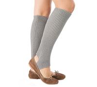 JK Home 43cm Long Warm Comfortable Footless Knitted Yoga Socks, Ankle Cuffs Heaters Knit Crochet Women Girls Leg Warmers, Chunky Boot Cuffs Women's Gaiters for Dance
