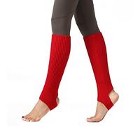 JK Home 43cm Long Warm Comfortable Footless Knitted Yoga Socks, Ankle Cuffs Heaters Knit Crochet Women Girls Leg Warmers, Chunky Boot Cuffs Women's Gaiters for Dance