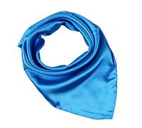 JK Home 60x60cm Satin Square Head Scarf for Women Girls Retro 50s Like Silk Satin Bandana Head Neck Wrap Sleeping Headscarf Necktie Wristband Tie Scarf for Handbag A Blue