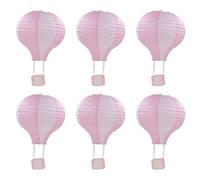 JK Home 6pcs of Set Hanging Paper Lantern Hot Air Balloon Papers Lanterns for Wedding,Birthday,Party,Home Decor Pink White 30cm