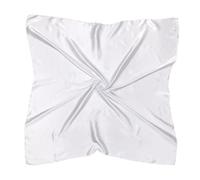 JK Home 90x90cm Large Square Satin Head Scarf, 35'' Silk Scarf for Women Hair Bandanas Hair Wrap for Sleeping Headscarf Shiny Plain Soft Lightweight Handkerchief Satin Ribbon Scarf White