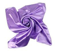 JK Home 90x90cm Large Square Satin Head Scarf, 35'' Silk Scarf for Women Hair Bandanas Hair Wrap for Sleeping Headscarf Shiny Plain Soft Lightweight Handkerchief Satin Ribbon Scarf Lilac