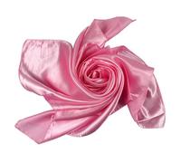 JK Home 90x90cm Large Square Satin Head Scarf, 35'' Silk Scarf for Women Hair Bandanas Hair Wrap for Sleeping Headscarf Shiny Plain Soft Lightweight Handkerchief Satin Ribbon Scarf Pink