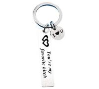 JK Home Funny Couple Keychain You're My Favorite Bitch Jewelry for Her Boyfriend Gift Husband - Stainless Steel Keyring - Gifts Lover Christmas Valentines Day
