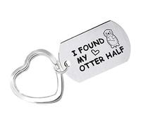 JK Home I FOUND MY OTTER HALF Keychain Matching Couples Keychains Jewellery for Husband Wife Gifts Girlfriend Boyfriend Gifts Couple Keyrings for Men Women Heart-Ring