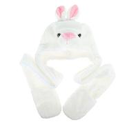 JK Home Kids Teens Hat Gloves Scarf Set Cartoon Fleece 3 in 1 Party Animal Hats Scarf Mitten Gloves with Pockets Warm Plush Hoodie Earflap Beanie