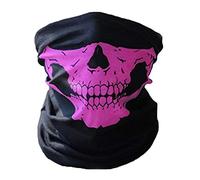 JK Home Seamless Skull Bandanas Face Mask Headband Scarf Headwrap Neckwarmer - 12-in-1 Multifunctional Outdoor Sport Pink