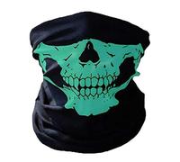 JK Home Seamless Skull Bandanas Face Mask Headband Scarf Headwrap Neckwarmer - 12-in-1 Multifunctional Outdoor Sport Green