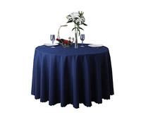 JK Home Tablecloth Round Table Cover Polyester Solid Wedding Banquet Tables Cloth Navy Blue 62" / 160cm