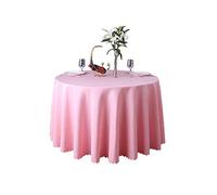 JK Home Tablecloth Round Table Cover Polyester Solid Wedding Banquet Tables Cloth Pink 62" / 160cm