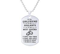 JK Home To My Love Girlfriend Soulmate Best Friend Dog Tag Necklace Stainless Steel - Funny Gifts Lover Christmas Valentines Day