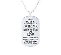JK Home to My Love Wife Soulmate Best Friend Dog Tag Necklace Stainless Steel - Funny Gifts Lover Christmas Valentines Day