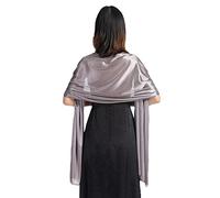 JK Home Women Silky Satin Scarf, Ladies Soft Large Shawls 197cm, Lightweight Long Neck Wraps for Girls, Bridal Elegant Bright Wedding Stole