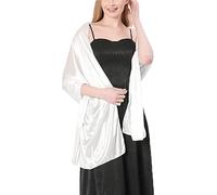 JK Home Women Silky Satin Scarf, Ladies Soft Large Shawls 197cm, Lightweight Long Neck Wraps for Girls, Bridal Elegant Bright Wedding Stole