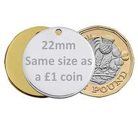 JK Personalised Round Engraved Dog ID Name Tag (22mm, Gold/Brass)
