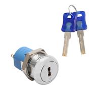 JK217 19mm_12V Electronic Power Lock Blue Black Plastic Key On Off Key Switch 1Pcs