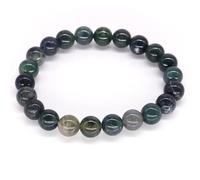 jkahh 8mm Crystal Natural Stone Bracelets Men Women Fluorite/Gold Obsidian/Green Aventurine/Green Moss Agate/Green Rainforest Jasper, 19cm, Stone, Agate