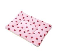 jkahh Double-Sided Pet Mat Mats Short Plush Pet Sleeping Bed for Cats Small Dogs Pet Pad Blanket Warm Kitten Cushion Cat Sofa Bed 1 PC,Strawberry,35-29cm