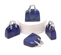 jkahh Natural Cute Bag Shape Figurine Amethyst Rose Quartz Tiger Eye Stone Craft Home Decor Ornaments 4pc, 19cm, Stone, Agate