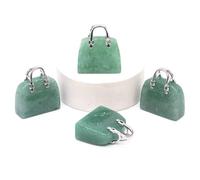 jkahh Natural Cute Bag Shape Figurine Amethyst Rose Quartz Tiger Eye Stone Craft Home Decor Ornaments 4pc, 19cm, Stone, Agate