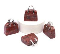 jkahh Natural Cute Bag Shape Figurine Amethyst Rose Quartz Tiger Eye Stone Craft Home Decor Ornaments 4pc, 19cm, Stone, Agate