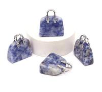 jkahh Natural Cute Bag Shape Figurine Amethyst Rose Quartz Tiger Eye Stone Craft Home Decor Ornaments 4pc, 19cm, Stone, Agate
