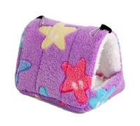 jkahh Plush Pet Hamster Nest for Birds Warm Comfortable, Winter Parrot Hammock Cage Accessories,Star Purple,M 14x12cm