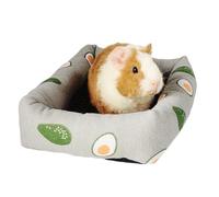 jkahh Sleep Bed House Rectangle Mat with Rattan Mat for Pet Small Animal Squirrel Guinea Pig Hamster All Seasons Mat,Gray,S