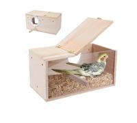 jkahh Transparent Design Parakeet Cockatiel Bird House Nest Easy to Clean Parrot House Smooth Edges Nesting Box Bird Supplie,Wood,L
