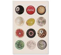 jkahh Vintage Trendy Lucky 8 Ball Poster Funky Disco Ball Canvas Wall Art Retro Music Record Aesthetic Print Minimalism Preppy Painting for Dorm Bedroom Living Room Decor 24x36in Unframed