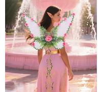 Jkapagzy Fairy Wings Glitter Transparent Fairy Costume for Women Adults, Butterfly Wings Angel Elf Dress Up Accessories, Transparent Fairy Wings Costume, Halloween Costume Accessory