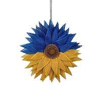Jkapagzy Sunflower Ukraine Flag Stand with Ukrainian Pray For Love Support Accessories Like War No Peace View Car Rear Mirror