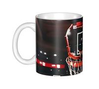JKASDTRP Basketball Ceramic Coffee Mug 11oz Novelty Tea Cup With Handle Coffee Cup For Men Women Office Work