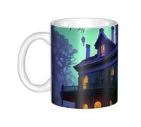 JKASDTRP Black Haunted Mansion Ceramic Coffee Mug 11oz Novelty Tea Cup With Handle Coffee Cup For Men Women Office Work