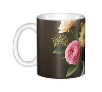 JKASDTRP Bloom Vase Flower Ceramic Coffee Mug 11oz Novelty Tea Cup With Handle Coffee Cup For Men Women Office Work