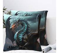 JKASDTRP Cool Dragon Throw Pillow Covers 20"X20" Modern Double Sided Pillowcase Cozy Farmhouse Decorative Cushion Cover for Sofa Couch Bed