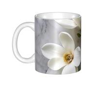 JKASDTRP Magnolia In Bloom Ceramic Coffee Mug 11oz Novelty Tea Cup With Handle Coffee Cup For Men Women Office Work