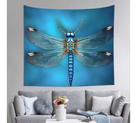 JKASDTRP Peach Velvet Tapestry 60x51 Inch No Damage Wall Hanging Soft Durable Backdrop Poster Wall Decor For Home Party Blue Odonata Pattern Hanging Art