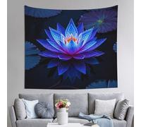 JKASDTRP Peach Velvet Tapestry 60x51 Inch No Damage Wall Hanging Soft Durable Backdrop Poster Wall Decor For Home Party Mystic Mandala Victoria Water Lily Hanging Art