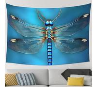 JKASDTRP Peach Velvet Tapestry 90x60 Inch No Damage Wall Hanging Soft Durable Backdrop Poster Wall Decor For Home Party Blue Odonata Pattern Hanging Art