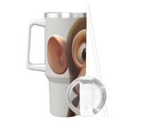 JKASDTRP The Silent Monkey 40 Oz Tumbler With Handle And Straw Stainless Steel Insulated Travel Tumblers Leakproof Travel Coffee Mug Coffe Cup Drink Tumbler Cups Gifts For Women Men Lovers
