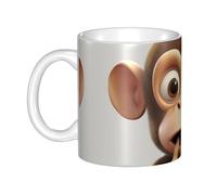 JKASDTRP The Silent Monkey Ceramic Coffee Mug 11oz Novelty Tea Cup With Handle Coffee Cup For Men Women Office Work