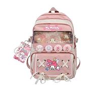 jkawzoy Japanese Cartoon Backpack, Cute Cool Book Bags For Teens Kawaii Backpacks, Pink-1, 17.7"x11.8"x5.1"