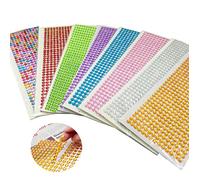 JKberelli 4032 Pieces 6mm Colorful Self Adhesive Bling Rhinestone Sticker,8 Sheets Colorful Rhinestone Gem Stickers for Scrapbooking,Wedding,Decor,DIY Crafts,Nail Makeup,Festival Carnival Decoration