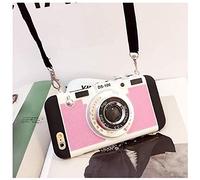 JKCD The New Paris Emily Mobile Phone Case, Modern 3D Retro Style Camera Design, with A Long Silicone Long Cover, Compatible for 11 PRO MAX/X/XS/MAX,Pink,XR